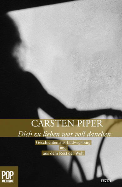 Carsten Piper studierte Kulturpädagogik an der Universität Hildesheim und lebt in Ludwigsburg. Seit 2002 veröffentlicht er Geschichten, Glossen und Romane. Von 2004-2006 erschienen zudem mehr als 60 Zeitungskolumnen unter dem Namen Pipers Punkt.Carsten Piper studierte Kulturpädagogik an der Universität Hildesheim und lebt in Ludwigsburg. Seit 2002 veröffentlicht er Geschichten, Glossen und Romane. Von 2004-2006 erschienen zudem mehr als 60 Zeitungskolumnen unter dem Namen Pipers Punkt. Lieferbare Titel von Carsten Piper Ab 18, (EPIK- Sammlung)