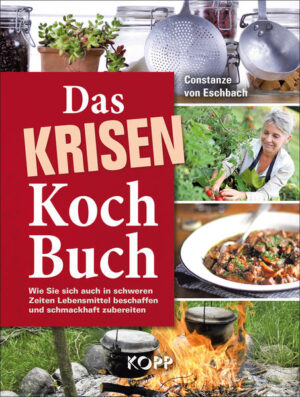 Das Kochbuch für die Krise 181 Rezepte für schwierige Zeiten Gehören Sie zu den Menschen, die nach dem Zweiten Weltkrieg geboren wurden? Dann mussten Sie bislang nie Hunger leiden. Für die meisten Deutschen ist es »normal«, immer etwas zu essen zu haben. Doch dies ist keine Selbstverständlichkeit. Die Situation kann sich schlagartig ändern. Schon eine kleinere Umweltkatastrophe wie das Schneechaos in den USA 2014 genügt, und die Supermarktregale bleiben leer. Ein Zusammenbruch der Energieversorgung hätte denselben Effekt. Ganz zu schweigen von einem weltweiten Finanzcrash, der einen globalen Systemzusammenbruch oder sogar kriegerische Auseinandersetzungen zur Folge hätte. Constanze von Eschbach bereitet Sie mit diesem Buch auf solche Fälle vor. Sie zeigt Ihnen, wie sich unsere Vorfahren in Zeiten des Hungers beholfen haben. Sie erfahren, welche »Krisenlebensmittel« Sie essen können, wenn in den Supermärkten nichts mehr zu bekommen ist. Und Sie sehen, welche Nahrungsmittel Sie im Notfall auf Wiesen, Feldern und im Wald finden. Die Autorin liefert Ihnen zu all diesen »Notlösungen« leckere Rezepte. Sie erläutert Ihnen aber auch, wie Sie Essen besser verwerten und wie Sie Lebensmittel selbst herstellen können. Damit gibt Sie Ihnen wertvolles Wissen an die Hand, mit dem Sie nicht zu den Krisenverlierern zählen werden. Stellen Sie sicher, dass Sie und Ihre Familie auch in schweren Zeiten immer ausreichend zu essen haben. Erfahren Sie in diesem einzigartigen Buch: - mit welchen »Krisenlebensmitteln« sich gängiges Essen ersetzen lässt - welche Zutaten Sie zum »Nachahmen« oder »Strecken« beliebter Gerichte verwenden können - welche Nahrungsmittel Sie im Notfall auf Wiesen, Feldern und in Wäldern finden - was Sie tun können, um Nahrungsmittel besser zu verwerten - wie Sie Lebensmittel selbst herstellen können. Zahlreiche Rezepte und Zubereitungsideen ermöglichen Ihnen, selbst aus »Notlösungen« leckere Gerichte zu zaubern. Damit bei Ihnen auch in der Krise immer schmackhaftes Essen auf den Tisch kommt