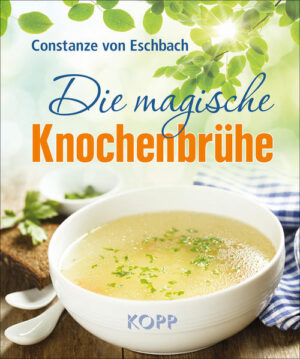 Die Wiederentdeckung der Knochenbrühe Wie die Wundersuppe unserer Großmütter für schmackhafte Gerichte, Gesundheit und Wohlbefinden sorgt Was heute gerne schon mal als Zaubertrank bezeichnet wird, hat für die menschliche Ernährung eine Tradition, die bis in die Steinzeit zurückreicht. Selbst gemachte Knochensuppe ist leicht verdaulich, wärmt den Körper und spendet großzügig schnell verfügbare Energie. Das wussten schon unsere Vorfahren. Die Wunderbrühe ist ein guter Proteinlieferant und enthält aus den Knochen gelöste Gelatine und Kollagen. Cellulite, Gelenkentzündungen und -degenerationen profitieren davon ebenso wie eine straff durchblutete Haut, glänzende und füllige Haare sowie feste Nägel. Bei geringem Kalorien- und Kohlenhydratgehalt liefert die Wunderbrühe Keratin, Vitamine und wertvolle Mineralien. Sie stärkt die Gedächtnisfunktionen, fördert einen gesunden, erholsamen Schlaf und aktiviert das Immunsystem. Was unsere Großmütter schon lange wussten, bestätigen heute wissenschaftliche Untersuchungen. Fakten sprechen dafür, dass die Knochenbrühe Gesundheit, Wohlbefinden und Aussehen positiv beeinflusst und den Alterungsprozess erst mal pausieren lässt. Frisch und selbst gemacht ist die Knochenbrühe am besten. Und wenn die Suppe bis zu sechs Stunden köcheln kann, sind alle wertvollen Bestandteile in der Suppe gelöst. Wie das geht, welche Zutaten in die Suppe gehören und was dabei zu beachten ist, erklärt das Kapitel Grundrezepte für die Knochensuppe. Und damit es nicht immer die gleiche Suppe gibt, bietet der Rezeptteil vielfältige Anregungen für schmackhafte Gerichte, die auf Basis der Knochensuppe zubereitet werden können. Ein spezielles Kapitel verweist auf die großartigen Heilwirkungen der Knochensuppe bei besonderen Bedürfnissen und Krankheitssymptomen. Die Suppe wird dabei mit weiteren heilenden Nahrungsmitteln und Superfoods verfeinert. Und das alles ohne Nebenwirkungen. Zur Auswahl stehen beispielsweise ein Energiedrink für mehr Leistungsfähigkeit und schnelle Regeneration, ein Anti-Aging-Süppchen, das den Alterungsprozess dämpft, typische Altersbeschwerden abwehrt und Körper und Geist fit hält, ein Liebestrunk, der die Sinnenfreuden fördert und die Durchblutung steigert oder eine Suppe bei Erkältungen oder entzündlichen Erkrankungen, die das Immunsystem stärkt und die Körperkräfte reaktiviert. Schön, schlank und gesund mit der Wundersuppe Knochenbrühe Basisrezepte für Zubereitung und Aufbewahrung Großer Rezeptteil mit vielen schmackhaften Gerichten auf Basis der Knochenbrühe Heilende Knochenbrühe bei Erkältung, Gelenkdegeneration, Cellulite, Altersbeschwerden, Entzündungen, Schlafstörungen Zaubersuppe zum Abnehmen, für schöne Haut und glänzende Haare, zur Stärkung der Knochen, zur Entgiftung, zur Steigerung der Sehkraft und für mehr Energie