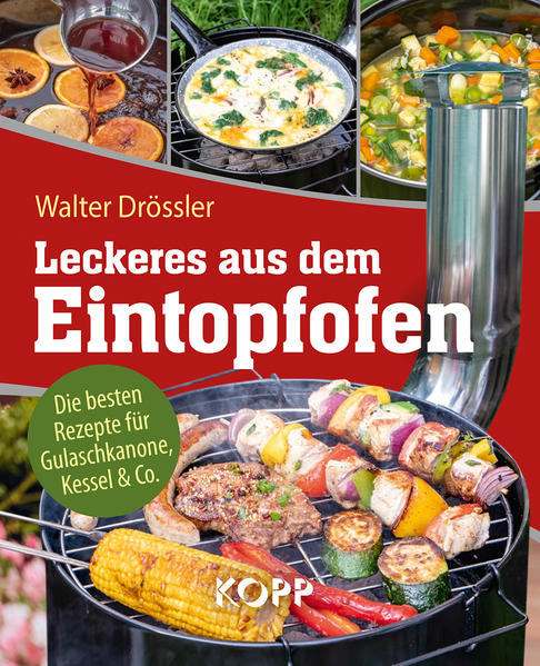 77 leckere Rezeptideen für Gulaschkanone, Eintopfofen und Kessel Gulasch, Eintöpfe, Suppen - ob vegetarisch oder mit Fleisch - und heiße Getränke für den Winter - mit und ohne Alkohol Anleitung für das Kochen über offener Flamme in der freien Natur Ausrüstung & Rezepte Auch mit vegetarischen Gerichten und Süßspeisen Plus: mit heißen Getränken für das Winter-Grillen Ein wunderbares Erlebnis für die ganze Familie, für Freunde und für Gäste So gelingt die Party in der freien Natur Niemals schmeckt es besser als aus dem Kessel über dem offenen Feuer! Denn ob mit der Familie oder mit Freunden und Bekannten - im Freien eine Mahlzeit zu genießen, ist immer ein besonderes Erlebnis. Und gerade auch für Kinder hat das Essen in der Natur immer einen Hauch von Abenteuer. Die Gulaschkanone ist die ideale »Outdoor-Küche«. Damit das Kochen mit diesem Eintopfofen zum Erfolg wird, bietet Ihnen Walter Drössler in diesem Buch alle Informationen, die Sie brauchen. Der erfahrene Koch erläutert, wie Sie die Gulaschkanone optimal einsetzen, welche weiteren Hilfsmittel Sie benötigen und was Sie im Hinblick auf das Feuer beachten müssen. Vor allem jedoch präsentiert Ihnen Walter Drössler 77 leckere Rezepte: Eintopfgerichte mit Fleisch, Geflügel, Fisch und vegetarischen Lebensmitteln. Aber auch deftiges Gulasch und köstliche Suppen. Der erfahrene Koch zeigt Ihnen, wie Sie in der Gulaschkanone auch süße Mahlzeiten zubereiten: zum Beispiel Milchreis mit Zimt und Zucker oder Kaiserschmarrn. Walter Drössler denkt auch an Heißes für kalte Nächte. Noch nie haben Glühwein, Punsch oder eine stimmungsvolle Feuerzangenbowle besser geschmeckt, als aus dem großen Kessel über dem Feuer.