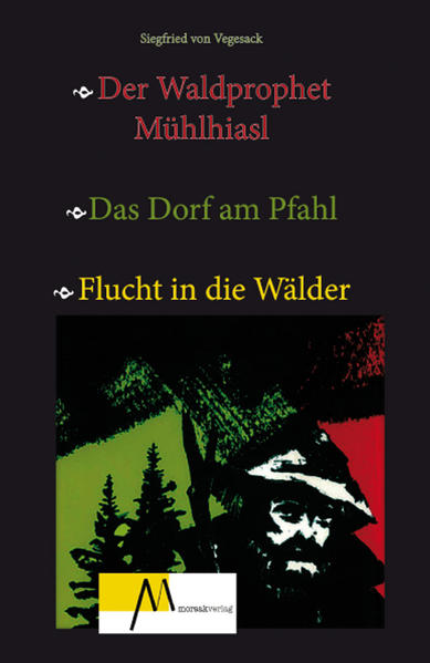 Der Waldprophet Mühlhiasl - Das Dorf am Pfahl - Flucht in die Wälder Der Waldprophet Mühlhiasl. Der Waldprophet Mühlhiasl war zunächst ein Viehhüter aus dem Vorgebirge des Bayerischen Waldes. Dann zog er mit seinen merkwürdigen, unverständlichen Weissagungen durch die Waldberge. Vegesack schildert hier dessen Begegnungen mit Mönchen des Prämonstratenser-Klosters Windberg. Sie bieten ihm einen sicheren Klosterposten an, wenn er darauf verzichtet, seine Prophezeiungen weiter zu verbreiten. - Nachdem man lange genug gewartet hat, erfüllte sich im Laufe der Jahrzehnte die eine oder andere Prophezeiung. So hat der Mühlhiasl immer noch einen sagenhaften Ruf. Flucht in die Wälder Siegfried von Vegesack komponiert hier eigene Erlebnisse zu einer eindrucksvollen Geschichte über das Verlassen der Heimat, über das Gehen und Kommen. Als Hintergrund schwebt immer seine eigene verlassene Heimat mit. Der geflüchtete Böhme kann vom bayerischen Lusen in seine Heimat blicken