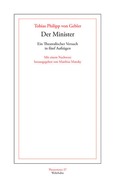 Tobias Philipp von Geblers (1722?-1786) Drama Der Minister darf als interessantes Dokument der heute von der Literatur- und Theatergeschichtsschreibung oft vernachlässigten josephinischen Aufklärung angesehen werden. Es steht, ebenso wie die weiteren Werke des hohen Staatsmannes, im Kontext der gesellschaftlichen Modernisierungsbestrebungen unter Maria Theresia und Joseph II. und der nun einsetzenden Wiener Theaterdebatte (Haider-Pregler), in der die Schaubühne für pädagogische Zwecke nutzbar gemacht werden sollte. Im Stück, in dessen Zentrum ein tugendhafter und nachahmenswerter Minister gerückt wird, korrelieren die Konventionen des empfindsamen rührenden Lustspiels mit den pragmatischen Zielsetzungen der österreichischen Aufklärer. Es ist sowohl Familien- als auch Staatsdrama, da dem privaten Raum der Komödie eine staatspolitische Thematik interpoliert wird. Geblers Minister muss eine bedeutende Stellung innerhalb der Wiener Dramenproduktion im letzten Drittel des 18. Jahrhunderts attestiert werden: Es spiegelt einerseits die pädagogischen Intentionen der österreichischen Aufklärer deutlich wider, andererseits stellt es einen wichtigen Beitrag zur Lessing- und Diderotrezeption in Wien dar.