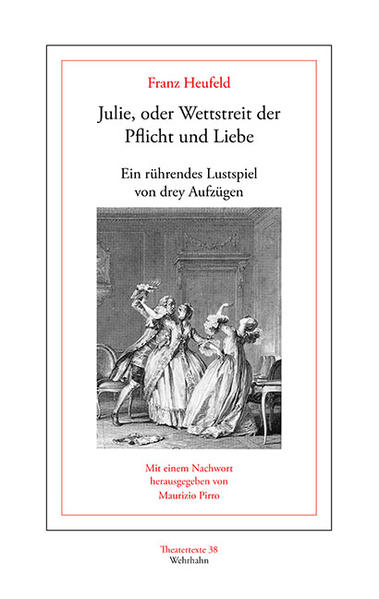 Julie, oder Wettstreit der Pflicht und Liebe' wird am 27. April 1767 am National- theater in Hamburg nach Cronegks Olint und Sophronia als zweites deutschsprachiges Stück aufgeführt, das in das Spielprogramm des neu gegründeten Unternehmens aufgenommen wird. Lessings hauptsächlich kritische Besprechung von Heufelds Drama erscheint im achten und neunten Kapitel seiner 'Hamburgischen Dramaturgie'. Franz Heufeld (1731-1795), dem 1773 die erste Hamlet-Inszenierung in deutscher Übersetzung zu verdanken ist, greift in seinem 'rührenden Lustspiel' gattungstheoretisch auf Gellerts Abhandlung 'Pro comoedia commovente' (1751) sowie inhaltlich auf Rousseaus 'Nouvelle Héloïse' (1761) zurück. Der Anspruch auf Komprimierung der Romanhandlung bereitet Heufeld erhebliche Schwierigkeiten. Die Übernahme einzelner Diskursebenen aus Rousseaus epischem Werk gleicht die Unebenheiten bei der Behandlung des Stoffes keinesfalls aus. Die Anforderungen des Rührstück-Modells, das Heufeld bedienen will, führen zu einer drastischen Vereinfachung der Charaktere gegenüber Rousseaus Vorlage. Jedoch stellt das Stück an der Auseinandersetzung zwischen den adligen und den bürgerlichen Figuren mit unleugbarer Lebendigkeit soziokulturelle Paradigmenwechsel dar, in denen Ansätze zur Neubesetzung eines weiten Begriffsrepertoires unschwer zu erkennen sind.