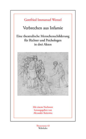 Bereits zwei Jahre nach Erscheinen von Schillers 'Verbrecher aus Infamie' in der 'Thalia' (1786) fasst der josephinische Aufklärer Gottfried Immanuel Wenzel (1754-1809) diese höchst erfolgreiche Kriminalerzählung als 'theatralische Menschenschilderung'. Dem anthropologischen und kriminalpsychologischen Programm Schillers, den Blick in die Gesetzbücher um jenen ins menschliche Herz zu ergänzen, schließt Wenzel sich dabei ohne jede Einschränkung an. Das heute völlig vergessene Bühnenstück 'für Richter und Psichologen' verdient aus mindestens drei Gründen neue Aufmerksamkeit: Erstens steht es für das um 1800 rasch wachsende Interesse an ›wahren‹ Verbrechensgeschichten, an Kriminalpsychologie und Rechtsaufklärung, zweitens verdeutlicht diese literarische Adaption das schon in Schillers Erzählung vorhandene Potential eines nach Aufführung strebenden ›dramatischen Romans‹, drittens leistet es durch die Psychogenese eines Charakters auf der Bühne einen Beitrag zur literarischen Anthropologie. Wenzel übernimmt aus Schillers Vorlage lange Passagen wörtlich, zugleich fügt er aber neues Personal, zusätzliche Verwicklungen und ergänzende Tatumstände hinzu. Entstanden ist so ein exemplarischer Fall für die Adaptionsforschung, die den Raum zwischen Werktreue und Originalität zu vermessen hat.