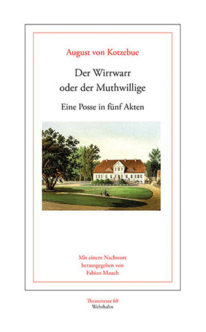 »Der Wirrwarr« (1803) gehörte zu den seinerzeit beliebtesten und meistgespielten Stücken August von Kotzebues (1761-1819). Auch von der Kritik wohlwollend aufgenommen, wurde er 1919 sogar verfilmt. Mit ihrer geschlossenen Form ist diese kleine »Posse« dabei ein Paradebeispiel für ein Regeldrama, was Kotzebue aber nicht daran hindert, in ihr jede Ordnung auf den Kopf zu stellen. Ausgangspunkt der Handlung ist, wie so oft bei Kotzebue, eine Verwicklung amouröser Art: Frau von Langsalm möchte ihre Tochter Doris mit deren Vetter, Fritz Hurlebusch, verheiraten