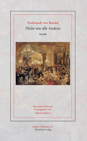 Ferdinande von Brackel (1835-1905) ist heute fast vergessen. Im 19. Jahrhundert war sie eine gefeierte katholische Schriftstellerin, deren Romane und Novellen viel gelesen wurden. Und das lohnt noch heute: Mit großer Sprachgewandheit und lebendiger Dialogkunst entfaltet Brackel vor uns ein realistisches Gesellschaftsporträt und eine Charakterstudie zugleich, in der die kleinstädtisch-ländliche Adelswelt Westfalens im 19. Jahrhundert Farbe und Kontur gewinnt. Die Liebesgeschichte Anna von Kilmenaus und Alfred von Rottecks datiert aus einer Zeit, in der Arbeits- und Familienstrukturen im Umbruch sind und traditionelle Geschlechterrollen in Frage gestellt werden. Das zeigt sich auch in der Literatur: In Romanen und Novellen suchen Frauen ihren eigenen Weg zwischen gesellschaftlichen Konventionen und individueller Entfaltung. Selten sind diese literarischen Weiblichkeitsentwürfe revolutionär. Auch die hier neu edierte Novelle, erstmals im Jahr 1877 erschienen, ist ein Dokument der kleinen Schritte, mit denen sich die emanzipatorischen Veränderungen vollziehen. Wie ›anders‹ darf eine Frau sein? Brackel erzählt die Geschichte der jungen, selbstbewussten und freiheitlich denkenden Anna, die »nicht wie alle Andern« ist und es aufgrund schmerzhaft erlebter Ablehnung dennoch unbedingt sein möchte. Wir erhalten Einblick in die kleinen (Fort- und Rück-)Schritte weiblicher Emanzipation im 19. Jahrhundert.