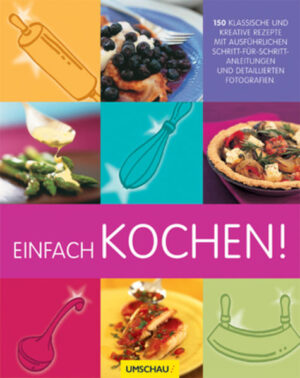 Wer kocht, muss nicht abwaschen! Und das ist nicht der einzige gute Grund mit dem Kochen anzufangen, den dieses Buch liefert. 150 Rezepten zu allen Bereichen machen andere Kochbücher schon fast überflüssig. Und um gut zu kochen, braucht man zudem nicht viel, nur ein paar gut ausgewählte Geräte und Utensilien. Ein paar wenige Zutaten sind die Basis für fast alle Rezepte. Eier, Butter, Zucker, Mehl, Kräuter, Öl und Sahne sollten immer im Haus sein. Schritt-für-Schritt-Anleitungen und ausführliche Fotografien erleichtern den Einstieg und zeigen: Man muss sich nur trauen! Kochen ist gar nicht schwer!