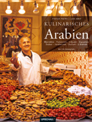 „Kulinarisches Arabien“ gewährt uns einen Blick hinter die Kulissen der arabischen Welt: Traditionen, Essgewohnheiten, Bräuche, historische Hintergründe und kulinarische Anekdoten aus acht Ländern (Marokko, Tunesien, Libyen, Ägypten, Dubai, Jordanien, Syrien und Libanon) eröffnen einen ganz neuen Blick auf die Region, die durch einen schier unglaublichen kulturellen und kulinarischen Reichtum geprägt ist. Der reich illustrierte Text-Bildband stellt nicht nur außergewöhnliche Restaurants und zahlreiche Spitzenköche aus der arabischen Welt vor, sondern bietet auch Einsichten in die Alltagskultur, in Essgewohnheiten, Gewürze, Kaffeehäuser, Basare und die berühmte arabische Gastfreundschaft. Von der arabisch-europäischen Fusion-Küche in Dubai bis zum Brot backen im Sand der libyschen Sahara, vom berühmtesten libanesischen Fernsehkoch bis zu den Küchentricks marokkanischer Hausfrauen umfasst dieser Band die ganze Vielfalt der arabischen Esskultur. Zudem laden 88 köstliche Rezepte zu einer kulinarischen Reise in die arabische Welt ein.