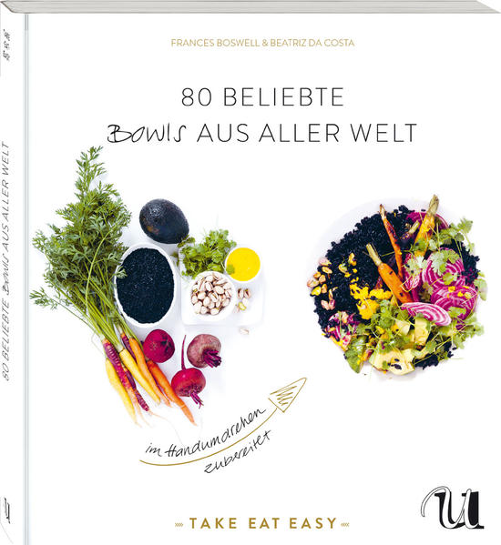 Jetzt kommen die Bowls: Eine Schüssel voll Glück, ausgewogen und gesund. Das Bowl-Prinzip ist einfach: eine kernige Grundlage aus Reis, Getreide oder Hülsenfrüchten mit viel Gemüse und knackigen Toppings. Wie alle Kochbücher der "TAKE EAT EASY"-Reihe liefert auch das Bowl-Buch wieder besonders raffinierte Rezepte und Geschmackskombinationen, ob bei der Quinoa-Bowl mit Kohl und Cashews oder der Reis-Bowl mit Pflaumen und Tahin. Eine gesunde, vollwertige, vegetarische Mahlzeit aus der Schüssel, im Einklang mit den Jahreszeiten und mit viel knackigem Gemüse: An der Bowl kommt einfach keine Zutat vorbei. Wenn es in der Küche mal schnell gehen muss, gibt es viele Möglichkeiten. Wenn es dabei auch etwas Besonderes sein soll, bietet die Reihe "TAKE EAT EASY" jede Menge vielseitige und schnelle Rezepte für jeden Tag und jede Gelegenheit. Kein langweiliger Mainstream, sondern ein bunter Rezepte-Pool mit cleveren Ideen. Die Reihe setzt auf moderne Vorher-Nachher-Fotos mit Zutaten und auf Endprodukte, die auf einen Blick zeigen, was im Handumdrehen zubereitet werden kann