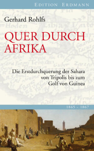 Gerhard Rohlfs Erstdurchquerung der Sahara brachte dem deutschen Forschungsreisenden Weltruhm ein: Im Jahr 1865 hatte der mutige junge Mann von Tripolis aus teils zu Fuß, teils auf Kamel- und Pferderücken die gesamte Sahara durchquert, wobei er durch Savannen und Urwälder bis nach Lagos am Golf von Guinea vorgedrungen war und aus heutiger Sicht unglaubliche Strapazen und lebensbedrohliche Gefahren erduldete. Rohlfs fundierte Kenntnisse der landestypischen Sitten und Gebräuche, sein Blick fürs Detail und seine unstillbare Neugier machen seinen fesselnd geschriebenen Reisebericht zu einem der bedeutendsten Werke der Reiseliteratur des 19. Jahrhunderts. Gerhard Rohlfs (1831 – 1896) wurde als Sohn eines Landarztes geboren. Bereits in der Schule zeichnet sich ab, dass Rohlfs wenig für einen bürgerlichen Beruf geeignet ist. 1849 verlässt er endgültig das Gymnasium und schließt sich der Armee an, wo er sich durch außerordentliche Tapferkeit auszeichnet. Im Jahr 1855 betritt er als Fremdenlegionär in Algerien zum ersten Mal afrikanischen Boden. In den Jahren 1860 bis 1885 unternimmt er in diplomatischer Mission im Auftrag Bismarcks mit jeweils immer besserer Unterstützung und größerem Aufwand Expeditionen in ganz Afrika, dank derer er einen unschätzbaren Beitrag zur Erschließung des Kontinents leistet. Der Herausgeber: Dr. Herbert Gussenbauer (1940 – 2009) war freischaffender Ethnologe und Afrikanist in Wien. Studien- und Forschungsreisen führten ihn alljährlich durch den afrikanischen Kontinent. Er war Mitarbeiter des Österreichischen Rundfunks und beschäftigte sich jahrzehntelang mit ethnohistorischen Themenkreisen.