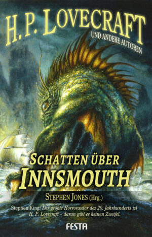 Inspiriert von H. P. Lovecrafts klassischer Erzählung Der Schatten über Innsmouth wagen sich 16 moderne Meister des Schreckens noch einmal an die Küste New Englands in das verfluchte Fischerdorf Innsmouth mit seinen abscheulichen, nicht ganz menschlichen Bewohnern. Inhalt: Stephen Jones: Vorwort: Die Saat der Tiefen Wesen H. P. Lovecraft: Der Schatten über Innsmouth Basil Copper: Das Geheimnis von Innsmouth Jack Yeovil: Der große Fisch Guy N. Smith: Rückkehr nach Innsmouth Adrian Cole: Die Kreuzung D. F. Lewis: Bis auf die Stiefel Ramsey Campbell: Die Kirche in der High Street David Sutton: Innsmouths Gold Peter Tremayne: Daoine Domhain Kim Newman: Viertel vor Drei Brian Mooney: Die Gruft der Priscus Brian Stableford: Das Innsmouth- Syndrom Nicholas Royle: Die Heimkehr David Langford: Unergründlich Michael Marshall Smith: Blick aufs Meer Brian Lumley: Dagons Glocke Neil Gaiman: Nur mal wieder das Ende der Welt Stephen King: 'Der größte Horrorautor des 20. Jahrhunderts ist H. P. Lovecraft daran gibt es keinen Zweifel.' Clive Barker: 'Lovecrafts Werk bildet die Grundlage des modernen Horrors.' Markus Heitz: 'Die zahlreichen Geschichten rund um den Cthulhu- Mythos beinhalten für mich bis heute enorme Kraft und Wirkung.'