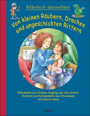 In diesem abwechslungsreichen Sammelband geht es um das Miteinander. Alle drei Sammelbandgeschichten kreisen um wichtige Themen aus dem Erziehungsalltag: Trotzen, Bestimmen, Rücksicht nehmen und nicht zuletzt um das so wichtige Thema Selbstvertrauen entwickeln. Bestens für Kinder im Kindergartenalter geeignet. Der Sammelband enthält folgende Bücher: Der kleine Räuber will, dass alles wieder gut ist! Max ist heute ein richtiger kleiner Räuber! Er möchte immer bestimmen! Egal ob zu Hause oder im Kindergarten: Max sagt, was gemacht werden soll, sonst brüllt er. Aber am Ende des Tages hat er alle verärgert. Was kann er nur tun, damit seine Freunde nicht mehr sauer sind? Zum Glück haben Max und Mama eine famose Idee, wie sich Max wieder mit allen vertragen kann! Der kleine Ritter Eduard Der kleine Ritter Eduard traut sich nichts zu, denn ständig passieren ihm Missgeschicke. Doch sein Vater und seine Freunde ermutigen ihn und halten zu ihm. Also gibt Eduard nicht auf und trainiert für den großen Wettkampf der kleinen Ritter. Und so staunen alle, als der tollpatschige Eduard am Ende den Pokal gewinnt! Eine Krone von Drache Mucks Prinzessin Klara und Prinz Lennart wohnen in einem richtigen Schloss! Eines Morgens erfahren sie von einem Drachen, der im Schlossberg hausen soll. Die Königskinder begeben sich sofort auf die Suche. Und tatsächlich! In einer tiefen Höhle finden sie den verängstigten Drachen, der so ganz anders ist, als man sich einen Drachen vorstellt. Er traut sich nicht aus seiner Höhle heraus, da es oben im Schloss immer so laut ist. Da versprechen Prinzessin Klara und Prinz Lennart, dem Drachen zu helfen. Sie wollen dafür sorgen, dass nicht mehr so viel Krach gemacht wird und alle Rücksicht aufeinander nehmen.