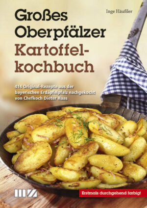 Bauchstecherl, Dotsch, Goaßbratl und Knödel in unzähligen Varianten: Insgesamt 414 Original-Rezepte für Kartoffelgerichte machen das Große Oberpfälzer Kartoffelkochbuch zu einem ganz besonderen kulinarischen Schmankerl. Die Rezepte wurden von einer Oberpfälzer Jury ausgewählt und von Chefkoch Dieter Haas probegekocht. Ein waschechter Oberpfälzer hat einmal gesagt: „Wer viel Freud an der Arbeit hat und die Erdäpfl gern mag, der kann sich im Leben viel schöne Tag machen.“ Machen auch Sie sich viele schöne Tage und lassen Sie sich viele leckere Gerichte aus unserem Großen Oberpfälzer Kartoffelkochbuch schmecken.