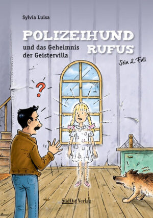 In der seit vielen Jahren leerstehenden alten Villa spukt es ganz fürchterlich. Selbst Rufus stellen sich die Fellhaare auf, als er zum ersten Mal mit Kommissar Bommel zu einer Ermittlung hinein muss. Es ist so gruselig, dass es sogar Bommel, der als Polizeikommissar überhaupt keine Angst kennt, erst einmal mulmig zumute wird, als er dort nach einem Verbrecher sucht. Aber was werden Rufus und Bommel in dieser gespenstischen Villa noch alles entdecken? Wirklich Geister? … Auf einmal weht ein kalter Wind durch den leeren Raum. Rufus bellt laut. Bommel geht einen Schritt zurück. Wieder kommt ein Windstoß. „Was geht hier vor?“, fragt sich Bommel. Wie von Geisterhand bewegt sich der schmutzige, graue Vorhang. Rufus springt hoch. So, als ob er etwas fangen will. „Hier stimmt was nicht! Komm Rufus, wir gehen mal einen Stock höher.“… Rufus, der dreijährige rotbraune Belgische Schäferhund ist Deutschlands bester Polizeihund. Er hat seine Ausbildung, wie könnte es auch anders sein, als Bester der Hundeschule bestanden und absolviert seitdem seinen gefährlichen Dienst bei der Polizeihundestaffel des Polizeikommissariats Regensburg. Zusammen mit Kommissar Peter Meier, den alle immer nur Bommel nennen, löst er die kniffligsten und abenteuerlichsten Fälle. Kommissar Peter Meier alias Bommel hat einen Tick, er hängt überall Bommeln an, eine blaue an seinen Schlüsselbund, eine gelbe an seinen Autospiegel und eine weiße an Rufus’ Halsband. Deshalb wird er von allen nur Bommel genannt. Sein Sohn Finn hat das große Glück, dass er manchmal Rufus und seinen Vater bei den Einsätzen begleiten darf. Natürlich nur in den Ferien, wenn er nicht zur Schule muss.