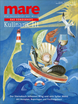 Der große Erfolg der kulinarischen mare-Sonderausgaben der beiden letzten Jahre war uns Ermunterung, unsere Leser auch im kommenden Winter wieder auf eine Reise durch die marinen Küchen dieser Welt mitzunehmen. 2008 kreierten wir ein Captain’s Dinner nach Art der Transocean-Liner, vergangenes Jahr haben die besten Fernsehköche ein Meeresmenü zusammengestellt. In diesem Jahr werden es die wahren Sterne am Küchenhimmel sein, die ein festliches Seafood-Dinner für mare komponieren: mit Michelin-Sternen dekorierte Spitzenköche, darunter Tim Raue, Chef seines Restaurants Ma Tim Raue, und Johannes King, der große Schwarzwälder mit Hang zu den Meeren und Küchenchef im Söl’ring Hof auf Sylt. Und wie schon beinahe traditionell werden die Köstlichkeiten und ihre Zutaten begleitet von aufregenden, bildgewaltigen Reportagen von den Küsten aller Ozeane - über eine kleine Karibikinsel mit einer feurigen Spezialität und denkbar ungewöhnliche Fischer in Bangladesch, über das Lieblingsmahl katalanischer Fischer und das spirituelle Geheimnis einer großartigen Muschel, über literarisch gewordene Bewohner von Konservendosen und die geheimnisvollen Vorkommnisse in einer australischen Bucht, die nicht nur japanische Gourmets interessieren. Bon appétit!