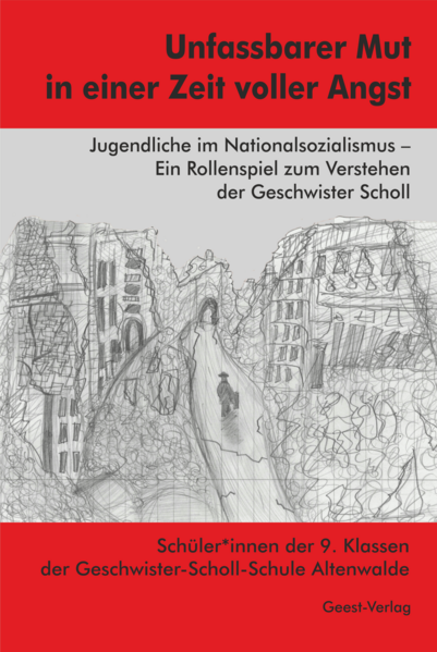 60 Schüler*innen der 9. Klasse schrieben an vier Tagen in einem Rollenspiel über das Leben als Jugendliche im Nationalsozialismus. Sie erfanden auf dem Hintergrund historischer Fakten ihre jeweilige Rolle, schrieben sich eine Biografie zu und durchlebten in dieser die Jahre 1932 bis 1945. Fiktiv begegneten sie dabei auch Sophie Scholl, mit der sie ein Gespräch führten. Ausschnitte aus all dem, was die Jugendlichen zu jeweiligen Schreibanlässen aufschrieben (HJ/BDM-Eintrutt, Musterung, Schulverbot für einen jüdischen Mitschüler, Sterilisierung einer Mitschülerin, Tod eines Klassenkamraen etc.), vereint dieses Buch. Sie alle konnten in ihrem Rollenspiel die Angst vieler Jugendlicher in dieser Zeit nachempfinden, die daran hinderte, tatsächlichen Widerstand zu leisten. Doch einige, wie Sophie Scholl und ihr Bruder, überwanden diese Angst und setzen bis heute ein Signal gegen Unterdrückung, Militarismus und Faschismus. Warum fanden andere nicht zu diesem Mut?