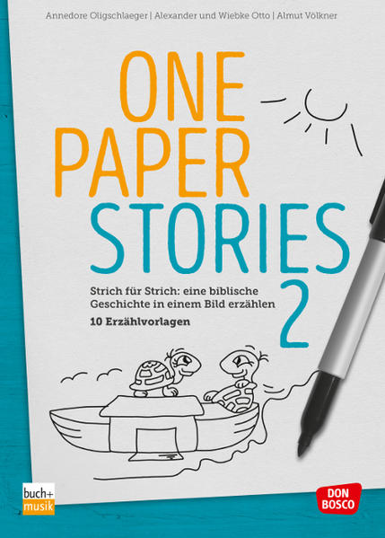 Sie sind eine innovative und spannende Methode, Geschichten lebendig werden zu lassen, und eine visuelle Erzählhilfe: die ONE PAPER STORIES. Man benötigt nur ein großes Blatt Papier, einen schwarzen Stift und den Erzähltext. Aus einfachen Formen und Linien wächst so während des Erzählens Strich für Strich das Bild-mit überraschenden Entwicklungen! Band 2 beinhaltet die Strich-für-Strich-Anleitungen und Erzähltexte für 10 neue Geschichten aus dem Alten und Neuen Testament. Neu sind auch Varianten der Methode: One Paper Poetry, One Paper Lecture und Reverse One Paper Story. In den Abbildungen ist auf einen Blick zu erkennen, welche Striche in den Erzählschritten hinzugefügt werden. Zeichenkenntnisse sind nicht erforderlich! ONE PAPER STORIES: Eine einfache, aber besondere Erzählmethode für alle, die aus einem Blatt Papier eine lebendige biblische Geschichte für Jung und Alt machen wollen.