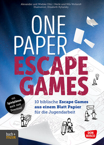 Die One Paper Escape Games schaffen mit wenig Material und Vorbereitung große Erlebnisse für Gruppen: Sie tauchen mit nur einem Blatt Papier in die Welt biblischer Geschichten ein und erschließen durch fesselnde Rätsel neue Zugänge. Das Buch umfasst alle Informationen für die Spielleitung: Spielanleitungen, Abbildungen der Spielpläne, Lösungswege, Tipps sowie Impulse, um die Games inhaltlich zu integrieren. Die 10 Games selbst bestehen in der Regel aus nur einem Blatt Papier als Spielplan. Je Spielplan spielen 1 bis 5 Personen gemeinsam. Mehr Personen spielen parallel oder verschiedene Games. Die abwechslungsreich gestalteten Spielpläne können ausgedruckt oder in Druckqualität bestellt werden. One Paper Escape Games ist ein Praxisbuch für alle Kontexte der Jugendarbeit, das mit seinen kreativen und spannenden Games alle Rätselbegeisterten ab 13 Jahren faszinieren wird-auch im Freundeskreis.