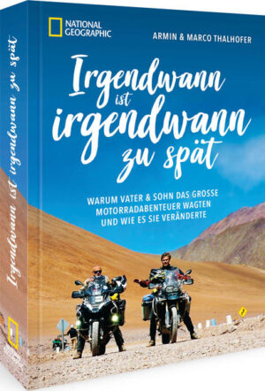 Motorrad Reise bis ans Ende der Welt Vater und Sohn fahren gemeinsam mit den Motorrädern durch Südamerika, bis ans »Ende der Welt«. Eine unvergessliches Abenteuer zweier Generationen. Armin und Marco Thalhofer trennen rund 30 Jahre, und doch wagen sie es, gemeinsam zu einem ganz besonderen Motorradabenteuer aufzubrechen. Vater und Sohn durchqueren acht Länder Südamerikas und legen dabei über 25 000 Kilometer zurück. Fünf Monate teilen sie sich ein Zelt und verbringen jeden Tag miteinander. Eine Geschichte von Herausforderungen zweier Generationen und dem Glück, seine Leidenschaft und unvergessliche Erlebnisse teilen zu können. Motorradabenteuer von Vater und Sohn – zwei Generationen »on the road« Eine außergewöhnliche Reise durch ganz Südamerika Faszinierende Bilder von beeindruckenden Landschaften und Begegnungen