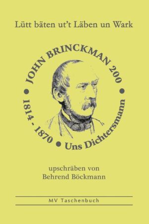 Anlässlich der Feierlichkeiten zum 200. Geburtstag des niederdeutschen Dichters John Brinckman, der schon in der ersten Hälfte des 19. Jahrhunderts für den Erhalt der plattdeutschen Sprache gekämpft hat, finden im Jahre 2014 viele Veranstaltungen in Mecklenburg-Vorpommern statt, die dem Andenken an John Brinckman gewidmet sind. Im Rahmen des Projektes ,John-Brinckman-200“ der John Brinckman Gesellschaft e. V. hat der Autor Behrend Böckmann nun erläuternde Texte zu den Schriften John-Brinckmans herausgegeben, um für uns längst vergessene Worte und Sätze wieder verständ-lich zu machen. lnteressenten am Plattdeutschen von John Brinckman werden ihm dafür dankbar sein.