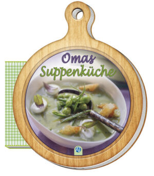 Leckere Suppenklassiker wie aus Omas Küche einfach zum Nachkochen. Ob, Creme-, Gemüse- oder Fleischsuppen, für jeden Suppenliebhaber sind passende Rezepte dabei. Das besondere Rezeptbuch in Brettchenform mit Loch passt an jeden freien Haken in der Küche. Ein tolles Geschenk!