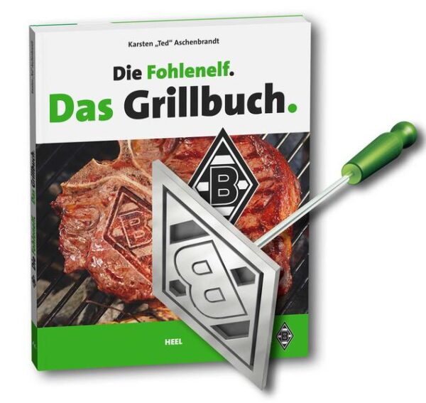 Das perfekte Geschenk für Gladbach-Fans - Einfach zu handhaben: Steak grillen, Brandeisen erhitzen und dann das Vereinslogo aufs Fleisch branden. - Ein einmaliges Grill-Set für Anhänger der Fohlenelf. - Mit zahlreichen Rezepten, die auf keiner Grillparty fehlen sollten. - Das Mitbringsel für den perfekten Fußball-Grillabend. Ein Steak mit Gladbach-Branding? Flönz vom Grill oder Pillekuchen? Kein Problem mit diesem Geschenk-Set für die Fußball-Grillparty. Das Brandeisen mit Original-Logo und die zahlreichen originellen Grillrezepte machen dieses Set zum perfekten Geschenk für Fußballfans.