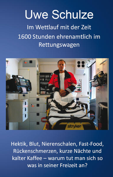 Uwe Schulze umschreibt in seinem zweiten Buch die kurzweiligen, ehrenamtlichen Jahre seiner Dienste im Rettungsdienst unter dem Motto: Denke nie, dass um 18.59 Uhr der Feierabend nur noch 60 Sekunden entfernt ist. Öffne nie, niemals eine Vakuum-Matratze, um sie sachgerecht zu entsorgen. Nimm die Worte: „Mir ist schlecht“ vom Patienten immer ernst. Buche nie einen zweiwöchigen Wellness-Urlaub in einer Institution, die sich HKK nennt