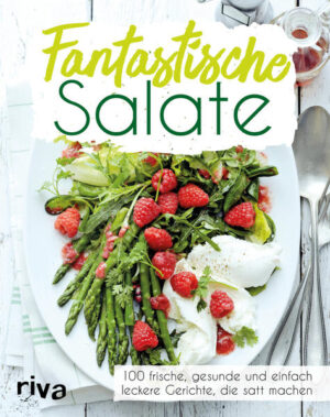 Dass Salate vollwertige Hauptgerichte sein können, zeigt dieses Buch in 100 originellen und abwechslungsreichen Rezepten. Von leichten, frischen Sommersalaten mit knackigem Gemüse bis zu reichhaltigen Kombinationen mit Nudeln, Reis, Bohnen, Kartoffeln oder Quinoa: Mit den zahlreichen Inspirationen fällt eine gesunde und ausgewogene Ernährung nicht schwer, und die Salate eignen sich auch hervorragend zum Mitnehmen und für die Mittagspause. Verschiedene Blattsalate wie Kopfsalat, Frisée, Rucola, Romana oder Radicchio werden mit geschmacklich passenden weiteren Zutaten kombiniert: Gemüse wird mal gegrillt, mal gedünstet oder gebraten oder einfach roh verarbeitet, als Topping gibt es Nüsse und Samen, Pilze, Kresse oder andere frische Kräuter, aber natürlich ergänzen auch Fleisch, Fisch oder Meeresfrüchte das Geschmackserlebnis. Ausgefallene Salatsoßen wie ein Granatapfelsirup-Dressing mit Ras el-Hanout oder ein Haselnuss-Orangen-Dressing runden die köstlichen Salatkreationen ab.