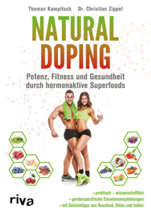 Wundermittel aus Ayurveda, TCM, Kräuterlehre & Co. Thomas Kampitsch, Lebensmittelforscher und Spezialist für Superfoods, durchforscht Länder, Kulturen und Geschichte auf der Suche nach vielversprechenden natürlichen Dopingmitteln. Gemeinsam mit dem Fitnessexperten, Coach und Philosophen Dr. Christian Zippel schuf er diese pragmatische Enzyklopädie für alle, die sich mehr Power in Beruf, Sport und Alltag wünschen und auf Bio statt Chemie schwören. In einzigartiger Kleinarbeit stellen sie die oft vergessenen oder gar unbekannten Wundermittel auf den Prüfstand, sichten die Studienlage und wagen sich an Selbstversuche. Vor allem die Optimierung der besonders wirksamen Geschlechtshormone durch die Kraft der Phytoöstrogene und -androgene steht im Fokus, aber auch die Verbesserung der Ausdauer und Regeneration sowie die Erhöhung der Körperfettreduktion werden eingehend behandelt. Heraus kam dieser einzigartige Praxis-Ratgeber, der umfassend über die Hintergründe und Durchführung des Natural Doping berichtet. Durch eine geschlechtsspezifische Ernährung erreichen Sie alle Ziele rascher, nachhaltiger und im Einklang mit Ihrem Hormonstoffwechsel und Körper. Ein revolutionäres Konzept, welches Sie auf ganzer Ebene begeistern wird. Ein Muss für alle, die ihre Leistung natürlich steigern wollen.