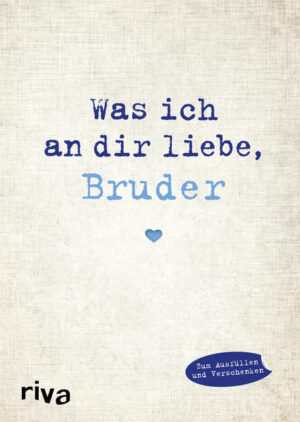 Dieses Ausfüllalbum bietet tiefgründige, witzige sowie emotionale Fragen und Denkanstöße, um eine ganz persönliche Liebeserklärung an sein Bruderherz zu kreieren. Er ist nämlich viel mehr als nur ein Familienmitglied, mit dem man gemeinsam aufgewachsen ist. Ein Bruder ist auch ein bester Kumpel und enger Vertrauter. Kein Mensch kennt uns besser als er. Ausgefüllt zeigt dieses Buch die tiefe Verbundenheit und ist das perfekte Geschenk zum Geburtstag, zu Weihnachten oder einfach für zwischendurch.