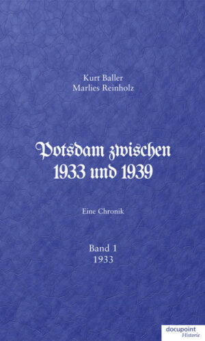 Das Jahr 1933 brachte das morsche deutsche Gebäude „Weimarer Republik“ völlig zum Einsturz. Stärker werdender Druck, Verbote und Nötigungen des nationalsozialistischen Regimes und geschickte Propaganda machten den Prozess der „Gleichschaltung“ leicht. Dabei spielte Potsdam eine bedeutende Rolle. Der Handschlag zwischen Paul von Hindenburg und Adolf Hitler in der Garnisonkirche am „Tag von Potsdam“ (21. März 1933) bestimmte die Richtung der Politik des Deutschen Reiches unter dem Hakenkreuz. Die Autoren zeichnen mit nahezu 500 ausgewählten Fakten und über 30 Bildern das Leben der Potsdamer im ersten Jahr des „tausendjährigen Reiches“ in Verflechtung mit nationalen und internationalen Prozessen. Dabei erfährt der Leser neben bekannten Tatsachen bisher weniger Beachtetes bzw. Unbekanntes aus dem Potsdam des Jahres 1933.