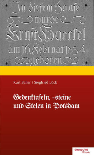 Wussten Sie, dass die Potsdamer Geschichte durch rund 270 Gedenktafeln, -steine und Stelen illustriert wurde und wird? In jeder historischen Etappe unserer Stadtgeschichte kamen neue hinzu bzw. wurden entfernt. Einige fielen auch Baumaßnahmen, dem Zahn der Zeit, Kriegseinwirkungen oder dem blinden Vandalismus zum Opfer. Die heute sichtbaren Zeugnisse des Gedenkens im öffentlichen und privaten Raum weisen auf Personen, Bauwerke, Institutionen und historische Ereignisse hin. Die Palette reicht von »A« wie Adenauer, Konrad bis »Z« wie Zwangsarbeiter. Die Autoren nennen nicht nur die Gedenktafeln, -steine und Stelen der Vergangenheit und Gegenwart, sondern geben den Potsdamern und weiteren Interessierten dazu interessante Informationen, angereichert mit nahezu 400 Fotos