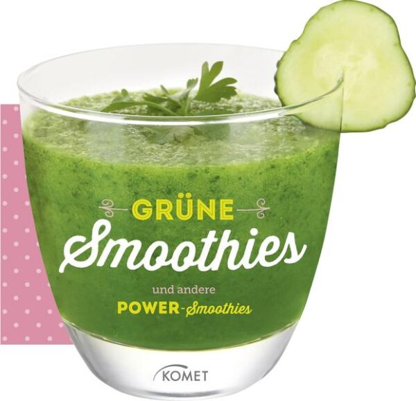 Herrlich erfrischend, supergesund und blitzschnell gemixt: Grüne Smoothies sind pure Power aus dem Glas. Die geballte Kraft von grünem Blattgemüse und frischem Obst liefert unserem Körper eine Vielzahl an wertvollen Vitalstoffen und sorgt im Handumdrehen für Genuss und Energie. Dieses originell gestaltete Buch versammelt die besten Rezepte für grüne Smoothies und andere fruchtige und gemüsige Power-Smoothies: Vom Grünkohl-Dattel-Smoothie über Trauben-Smoothie mit Mangold bis zum Wildkräuter-Smoothie – mixen, shaken und genießen Sie echte Vitaminkicks für Ihr Wohlbefinden!