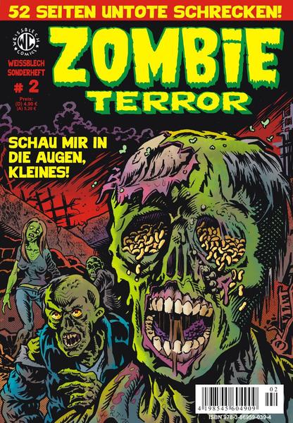 ZOMBIES! Wieder sind sie schlurfenden Schrittes unterwegs ... und es sind so viele, dass wir ein extradickes Sonderheft brauchten, um sie alle darin unterzubringen. Diesmal geht es in die Zukunft einer Zombie- Apokalypse: Versprengte Überlebende suchen in den zerfallenden Ruinen nach den letzten Resten der Zivilisation. Nahrung! Waffen! Jeder Tag bringt neue, verzweifelte Kämpfe mit den allgegenwärtigen Zombiemassen. Wohin geht der Weg der letzten Menschen? Haben sie eine Chance oder ist unsere Welt eine TOTE WELT?! Außerdem: Im Fernsehen wird gecastet, dass nur so die Fetzen fliegen! Doch was passiert hinter den Kulissen der Model- Show? Erfahrt es in Germany`s Next Top Zombie!