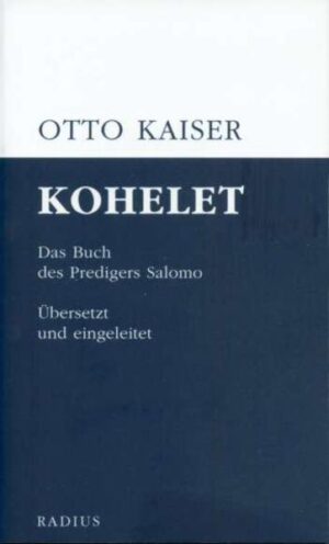 Durch die Übersetzung des Marburger Alttestamentlers Otto Kaiser werden sich die Leser weder dem eigenartigen Zauber entziehen können, der von Kohelets schlichter und zugleich bildhafter Sprache ausgeht, noch der Faszination, die seinen Gedanken innewohnt.