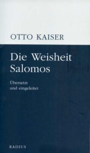 Die Weisheit Salomos ist ein Zeugnis der jüdischen Hoffnung auf das ewige Leben der Gerechten. Die Sprache des sorgfältig komponierten Buches bewegt sich auf dem höchsten Niveau der hellenistischen Rhetorik und ist von dem Alttestamentler Otto Kaiserbeispielhaft übertragen. Zudem führt der Autor kenntnisreich sowohl in die Schrift als auch in die fernliegende geistige Welt ein, aus der sie stammt.