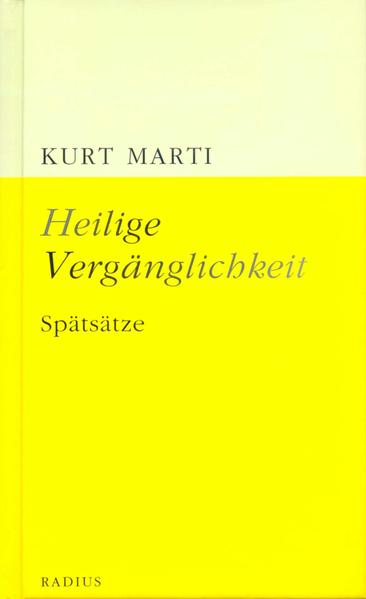 Aufgrund eigener Erfahrungen, die von Abschiednehmen und Altern geprägt sind, überprüft der Schweizer Theologe und Dichter seine bisherigen Überzeugungen. Daß eine unbeugsame Diesseitsgläubigkeit auch am Ende eines Lebensweges tragen kann, können seine dankbaren und treuen Lesserinnen und Leser in diesem Buch mitverfolgen.-Martis vielleicht persönlichstes Buch. »Dass Martis Notizen »Spätsätze« sind, die am Endpunkt eines reichen Lebens die Dinge ohne Wenn und Aber auf den Punkt bringen, lässt sich mit Bewunderung und Gewinn nachvollziehen.« (Charles Linsmayer, in: Der kleine Bund, 16.9.2010) »Das Verblüffende an diesem schlanken Büchlein ist die tapfere Ehrlichkeit und die unorthodoxe Theologie.« (Arnim Juhre, in: Das Gespräch aus der Ferne, Nr. 393, 2010)