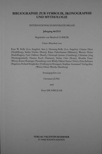 Die Bibliographie zur Symbolik ist eine seit 1968 jährlich erscheinende Bibliographie der themenrelevanten Literatur aus einem Kalenderjahr. Alle zehn Jahre erscheint ein Registerband über die letzten zehn Bände. Allgegenwart und Vielfalt von Symbolzeugnissen, Universalität sowie Trans- und Interdisziplinarität der Symbolforschung: Will eine Bibliographie diesen Ansprüchen, besser: Postulaten, gerecht werden, so hat sie das symbolkundlich relevante Schrifttum zahlreicher Wissenschaften, nahezu aller Geistes- und Kulturwissenschaften zu erfassen. Besondere Erwähnung verdienen hierbei folgende-traditionsreiche und eher rezente-Wissenschaften, Disziplinen oder Fachgebiete wie Vor- und Frühgeschichte (auch im Hinblick auf die-vermeintliche?-Antithese von Mythos und Logos), Archäologie, Ägyptologie, Klassische Philologie, Orientalistik, Philosophie, Ideen- und Mentalitätsgeschichte, Geschichte der Mystik, Theologie, Liturgik, Vergleichende Religionswissenschaft, Ethnologie, Volkskunde, Literaturwissenschaft, Kunstgeschichte, Musikwissenschaft, Rechtsgeschichte, Psychologie, Psychiatrie, Medienwissenschaft und Kommunikationstheorie (Stichwort Symbolpublizistik), Buchwissenschaft (Stichwort Buchillustration) und Heraldik. Auch die Naturwissenschaften, die der mit der Materie nicht Vertraute hier nicht unbedingt erwarten würde, verdienen entsprechende Berücksichtigung. Erwähnt seien hier insbesondere die Geschichte der Medizin und der Pharmazie (Beispiel: Apothekennamen). Bei alledem kommt einigen Autoren (William Blake, Dante), Künstlern (Caspar David Friedrich) und Wissenschaftlern (Erwin Panofsky, Aby M. Warburg) eine geradezu ‘kanonische’ Bedeutung zu.