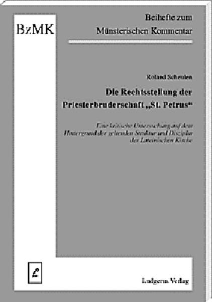 Die vorliegende Untersuchung widmet sich der Priesterbruderschaft "St. Petrus", deren Errichtung seitens des Apostolischen Stuhls als Rekonziliationsangebot für die in das seinerzeit durch Erzbischof M. Lefebvre verursachte Schisma Involvierten intendiert war. Die Analyse der dieser Errichtung zugrundeliegenden Rechtsquellen auf dem Hintergrund der geltenden Struktur und Disziplin der Lateinischen Kirche bringt eine Reihe von Problemen zutage, da sich zeigt, dass in nicht wenigen Fällen die Vereinbarkeit der speziellen Rechtsquellen mit dem universalen Kirchenrecht nur schwer erkennbar ist und somit der Eindruck entsteht, es sei für eine bestimmte Vereinigung in der Kirche ein Sonderrecht geschaffen worden. Überdies zeigt der Gang der Untersuchung das innere Beziehungsverhältnis zwischen Liturgieverständnis und liturgischem Recht einerseits und Kirchenverständnis und Kirchenstruktur andererseits auf.