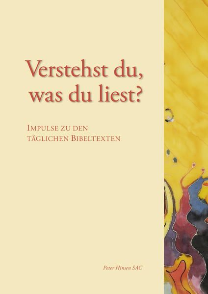 Die Frage ist heute noch genauso berechtigt wie in den Tagen der Apostel: Verstehst du auch, was du liest? (Apg 8,30) Nur ganz wenige werden darauf bei der täglichen Schriftlesung mit einem uneingeschränkten „ja“ antworten können. In diesem Buch wird für jeden Tag ein kurzer Impuls zu einem Bibeltext aus der liturgischen Leseordnung vorgelegt.