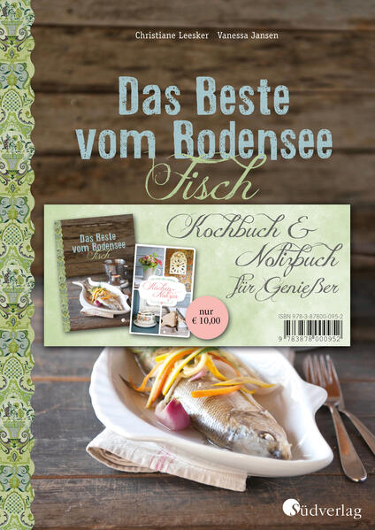 Gute Weine, reichlich Obst und Gemüse: Der Bodensee, an dem badische, schwäbische, bayerische, österreichische und Schweizer Küche miteinander verschmelzen, liefert die besten Voraussetzungen für besonderen Genuss. Das attraktive Bundle in limitierter Stückzahl enthält ein besonders schön gestaltetes Kochbuch zum Thema „Fisch“ mit gut 25 Originalrezepten aus Gasthöfen rund um den Bodensee - mal bodenständig und einfach, mal raffinierter, immer mit Zutaten aus der Region. Die schmackhaften Gerichte wurden vor Ort zubereitet und stimmungsvoll in Szene gesetzt - zum Schlemmen, Schmökern, Schwelgen. Das ebenfalls zum Bundle gehörende, aufwendig ausgestattete Notizbuch bietet mit seinem dezenten Pünktchenraster viel Raum für eigene Kreativität. Und die atmosphärischen Fotos lösen Fernweh aus und wecken die Sehnsucht nach dem See. Für alle Liebhaber der Länderküche des Bodensees, seiner Genusskultur und Lebensart!