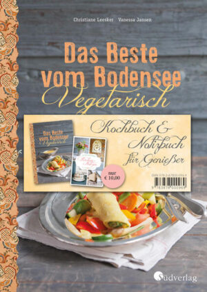 Gute Weine, reichlich Obst und Gemüse: Der Bodensee, an dem badische, schwäbische, bayerische, österreichische und Schweizer Küche miteinander verschmelzen, liefert die besten Voraussetzungen für besonderen Genuss. Das attraktive Bundle in limitierter Stückzahl enthält ein besonders schön gestaltetes Kochbuch zum Thema „Vegetarisch“ mit gut 25 Originalrezepten aus Gasthöfen rund um den Bodensee - mal bodenständig und einfach, mal raffinierter, immer mit Zutaten aus der Region. Die schmackhaften Gerichte wurden vor Ort zubereitet und stimmungsvoll in Szene gesetzt - zum Schlemmen, Schmökern, Schwelgen. Das ebenfalls zum Bundle gehörende, aufwendig ausgestattete Notizbuch bietet mit seinem dezenten Pünktchenraster viel Raum für eigene Kreativität. Und die atmosphärischen Fotos lösen Fernweh aus und wecken die Sehnsucht nach dem See. Für alle Liebhaber der Länderküche des Bodensees, seiner Genusskultur und Lebensart!