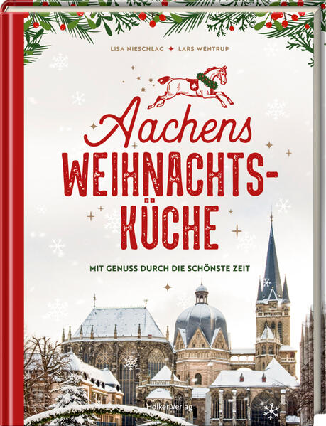 Weihnachten in Aachen: Jedes Jahr zur Weihnachtszeit verwandelt sich Aachen in eine magische Weihnachtsstadt. Auf dem Weihnachtsmarkt in der malerischen Altstadt funkeln abertausende Lichter, der verführerische Duft von Glühwein und gebrannten Mandeln erfüllt die Gassen und die Printenmänner am Rathaus verzaubern Groß und Klein. Mit Köstlichkeiten aus der Aachener Weihnachtsküche wird die besinnliche Zeit zum kulinarischen Hochgenuss. Und mit Reibekuchen, Sauerbraten oder Reiskuchen bleiben keine Wünsche offen. Das perfekte Geschenk zu Weihnachten: Ein Kochbuch mit festlichen Rezepten, Fotos der Aachener Altstadt im weihnachtlichen Glanz und einer wundervollen Weihnachtsgeschichte.