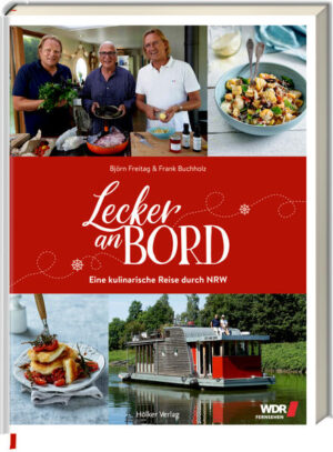 Das Kochbuch zur WDR-Sendung „Lecker an Bord“ mit allen Rezepten! An Bord der „unaone“ schippern die Fernsehköche Björn Freitag und Frank Buchholz über malerische Flüsse und Kanäle entlang der schönsten Orte in NRW, immer auf der Suche nach kulinarischen Schätzen und neuer Inspiration für köstliche Gerichte. An Land erkunden sie mit dem Rad die Region und zeigen viele Highlights auch abseits der touristischen Pfade. Sie besuchen Menschen, die gute Lebensmittel lieben und für ihre Projekte alles geben. Ob Bio-Fleisch für den Grill oder frisch geerntetes Gemüse — zurück auf dem Hausboot wird mit den regionalen Zutaten einfach und lecker gekocht. Auf der Bootstour von Dorsten nach Rheine, auf der Weser bis nach Lübecke, vom Niederrhein ins Ruhrgebiet oder auf der Route der Industriekultur: Björn Freitag und Frank Buchholz nehmen Sie mit ins wunderschöne NRW und zeigen Ihnen die besten Ausflugstipps und die vielen idyllischen Orte, die unsere Region zu bieten hat. Ein Kochbuch für den Urlaub in der Heimat!