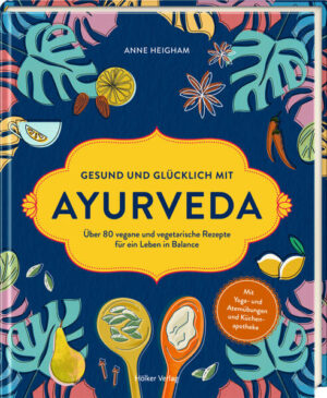 Ayurveda-Coach und Yoga-Lehrerin Anne Heigham zeigt dir, wie sich die traditionelle indische Heilkunst Ayurveda ganz einfach in deinen Alltag integrieren lässt. Mit ihrem ganzheitlichen Ansatz, vielen praktischen Tipps und über 80 ausgewogenen Rezepten verhilft sie Anfängern, Fortgeschrittenen und Neugierigen zu einer verbesserten Gesundheit und mehr Energie. Mit Einführung in die Grundlagen des Ayurveda, Einrichtungs-Tipps für deine Ayurveda-Küche und vielen Yoga-, Meditations- und Achtsamkeitsübungen. Stelle ayurvedische Gewürzmischungen selbst her und stärke deine Gesundheit mit Rezepturen aus der eigenen Küchenapotheke. Koch dich gesund und glücklich!