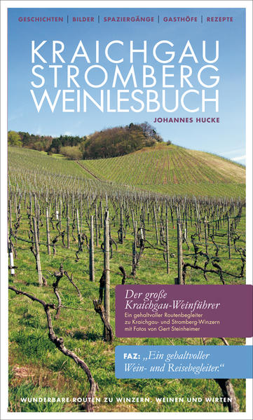 Johannes HuckeKraichgau-Stromberg Weinlesebuch 24,80 € inkl. MwSt. Der erste umfassende Reisebegleiter zum Kraichgauer Wein öffnet den Blick auf eine Genusslandschaft, deren Winzer Staunenswertes zuwege bringen. Ziel dieses Wegweisers ist eine atmosphärische Annähe­rung in Bild und Text. Die Eigentümlichkeiten von Kultur und Landschaft, ihren Winzern und Weinen, werden erkundet und vorgestellt. Weinjour­nalist Johannes Hucke erzählt Geschichten der Orte im Kraichgau-Stromberg und ihrer Weingüter in vergnüglicher, süffiger Weise. Adressen, Spaziergänge, Hinweise auf Gasthäuser und regionale Rezepte regen an zu Ausflugsplanung, Einkauf, Einkehr und kulinarischer Nachbereitung. Atmo­sphärisch dichte Fotografien von Grimme-Preisträger Gert Steinheimer erschließen eine Weinregion mit Riesenpotenzial. Hier kommt ein Weinbuch mit 17 Routen-Vorschlägen auf den Tisch, das nicht nur gute Hand­habung für unterwegs gewährleistet