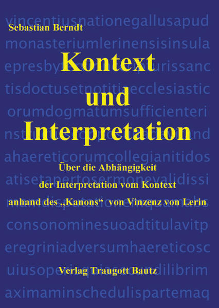 "Katholisch ist, was überall, immer und von allen geglaubt worden ist", schrieb Vinzenz von Lerin im fünften Jahrhundert. Besonders in konfessionellen Auseinandersetzungen wurde Vinzenz von allen Streitparteien als Zeuge zu ihren Gunsten angerufen. Es liegt der Verdacht nahe, daß die Anwendung des sog. Kanons dabei von den kontextuellen Einflüssen abhängig war. Das vorliegende Werk geht diesem Verdacht nach, indem es die Rezeption des sog. Kanons bei John Henry Newman und Ignaz von Döllinger untersucht, die sich beide sowohl vor als auch in einem Konversionsprozeß mit Vinzenz auseinandersetzten. Inwieweit ist dabei die Interpretation von kontextuellen Wechseln abhängig?