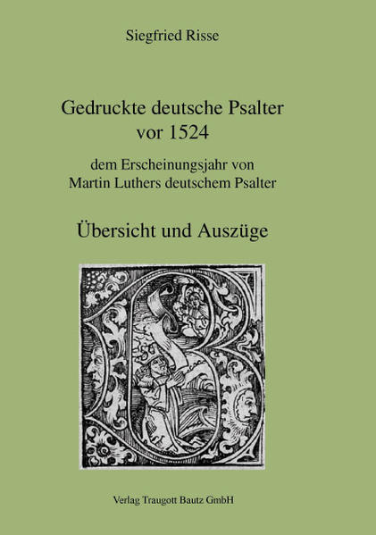 Die Überlieferungsgeschichte des Psalters ist ein faszinierendes Thema. Besonders interessant sind die Zeiten, da eine neue Grundlegung oder ein Umbruch im Verständnis und im Umgang mit dem Psalter statt fand. Eine solche Zeit war das 16. Jahrhundert. Die Psalterübersetzung Martin Luthers, die er 1524 erstmals herausgab und in den folgenden Jahren überarbeitete, ist ein Markstein in der Geschichte der deutschen Psalterausgaben. Die hier vorgelegte Untersuchung befasst sich mit den deutschen Psalterausgaben, die vor 1524 im Druck erschienen sind. Sie bilden den Hintergrund, vor dem der Wandel im Umgang mit dem Psalter im 16. Jahrhundert richtig deutlich wird. Außer den Einblicken in die Psalmenfrömmigkeit und das Psalmenverständnis jener Zeit bietet dieses Buch mit seinen umfangreichen Originaltexten auch die Möglichkeit, die frühneuhochdeutsche und frühniederdeutsche Sprache kennen zu lernen.