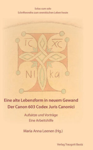 Der „Eremitencanon“ im Kirchenrecht, Canon 603 Codex Juris Canonici, ist ein Novum. Zum ersten Mal in der Geschichte des katholischen Kirchenrechts gibt es die Möglichkeit der kirchlichen Anerkennung des eremitischen Lebens für Gläubige, die nicht einem Orden oder einer geistlichen Gemeinschaft angehören. Der erste Band der neuen Reihe „Solus cum Solo. Schriftenreihe für das eremitische Leben heute“ versammelt Positionen und Überlegungen namhafter Kirchenrechtlerinnen und Kirchenrechtler zum Thema. Mit Beiträgen u.a. von Anne Bamberg (Straßburg), Jean Beyer SJ (Rom), Helen L. Macdonald (Ottawa), Helmut Pree (München). Eine Abhandlung von Felix Genn, Bischof von Münster, stellt grundsätzliche Überlegungen zum geweihten Leben heute an den Anfang des Buches.