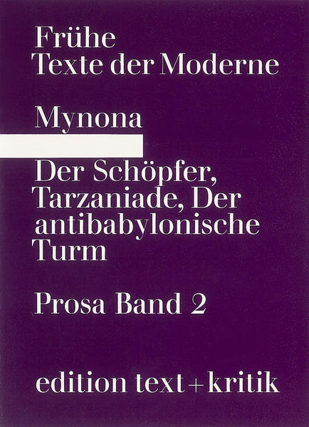 Salomo Friedlaender/Mynona, 1871 geboren, "ein lachender Philosoph" (Tucholsky), veröffentlichte seine Prosa im "Sturm" und der "Aktion", schrieb zwischen 1902 und 1935 rund 40 Bücher, musste 1933 nach Frankreich emigrieren, steht in Soergels Literaturgeschichte neben Kafka und starb nach bittersten Jahren des Exils unter erbärmlichen Umständen 1946 in Paris. In dieser zweibändigen Ausgabe seiner Prosa hat Hartmut Geerken für den zweiten Band die drei großen Prosastücke Mynonas ausgewählt: "Der Schöüfer", Tarzaniade" und "Der antibabylonische Turm", dazu eine Fülle bisher unbekanntes biografisches Material. Aggressivität und Witz, beißende Sozialkritik und philosophische Erkenntnis werden in Mynonas Prosa direkt aus der sprachlichen Konstellation hervorgetrieben.